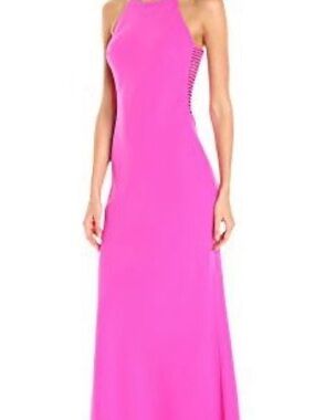 Calvin Klein Hot Pink Halter Maxi Dress